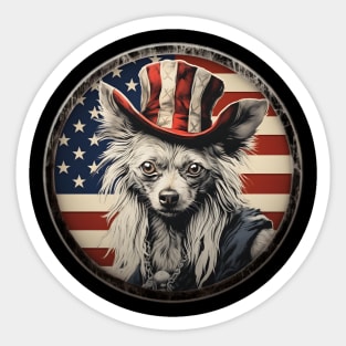 Patriotic Chinese Crested Sticker